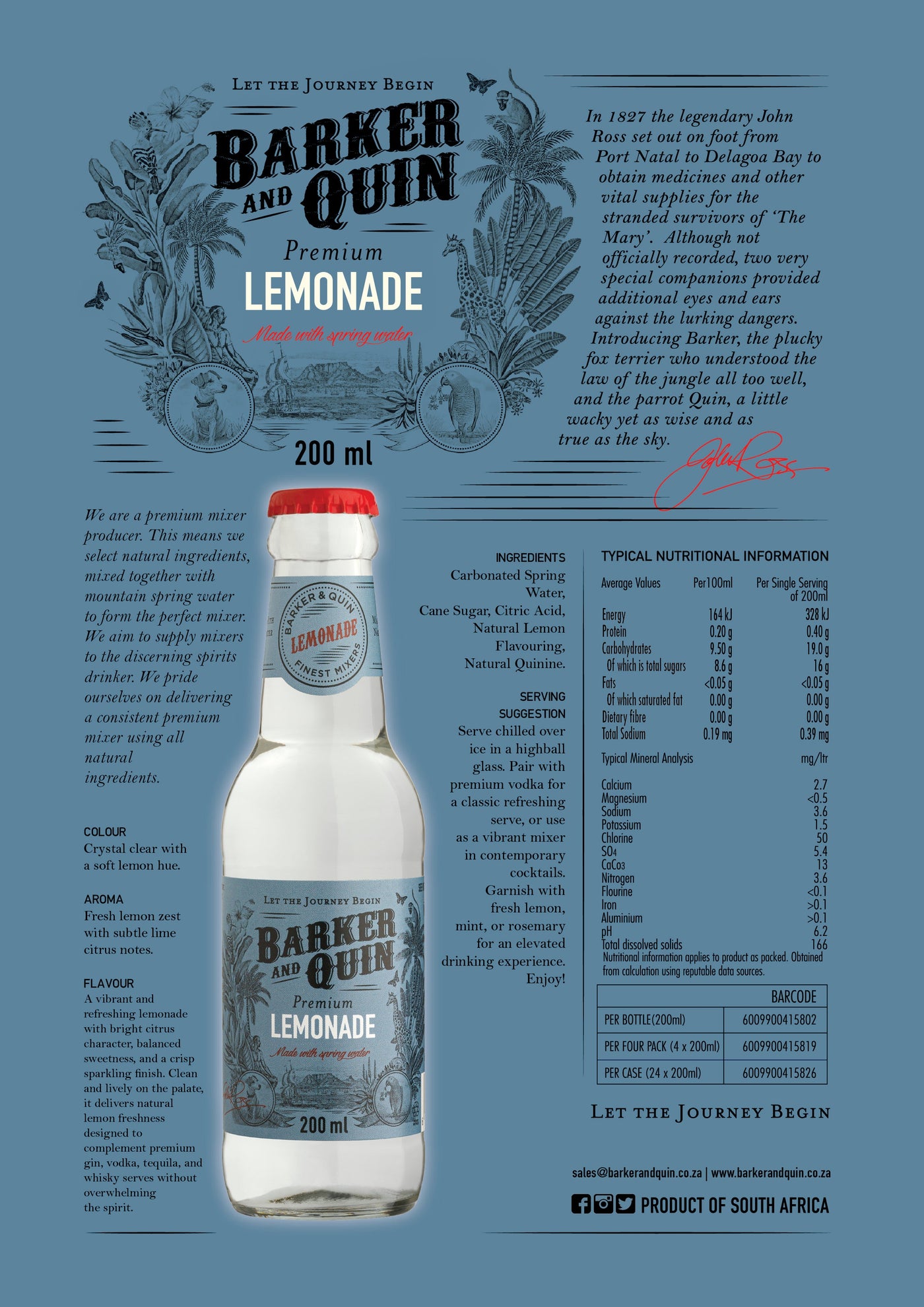 Premium Lemonade fact sheet